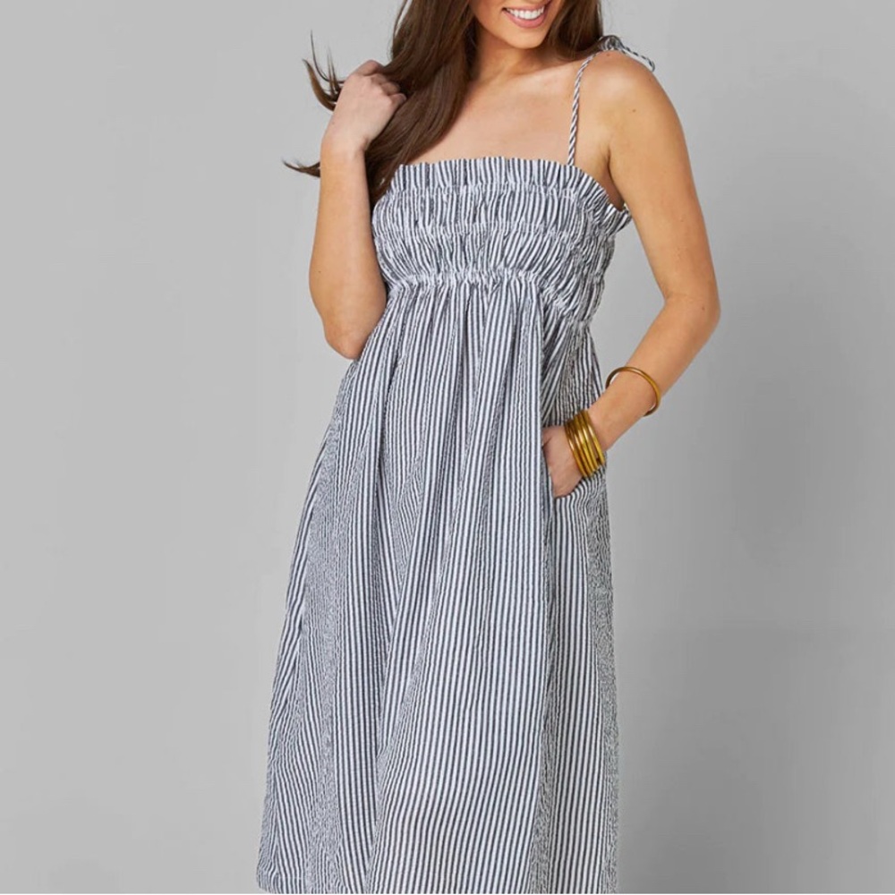 A New Day Black and White Striped Maxi Dress